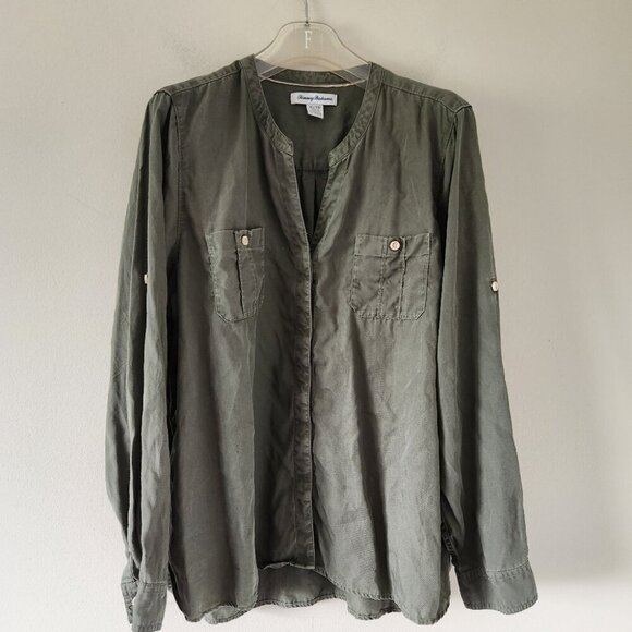 TOMMY BAHAMA | Mission Beach Shirt Blouse green Tencel Sz XL - Picture 3 of 6
